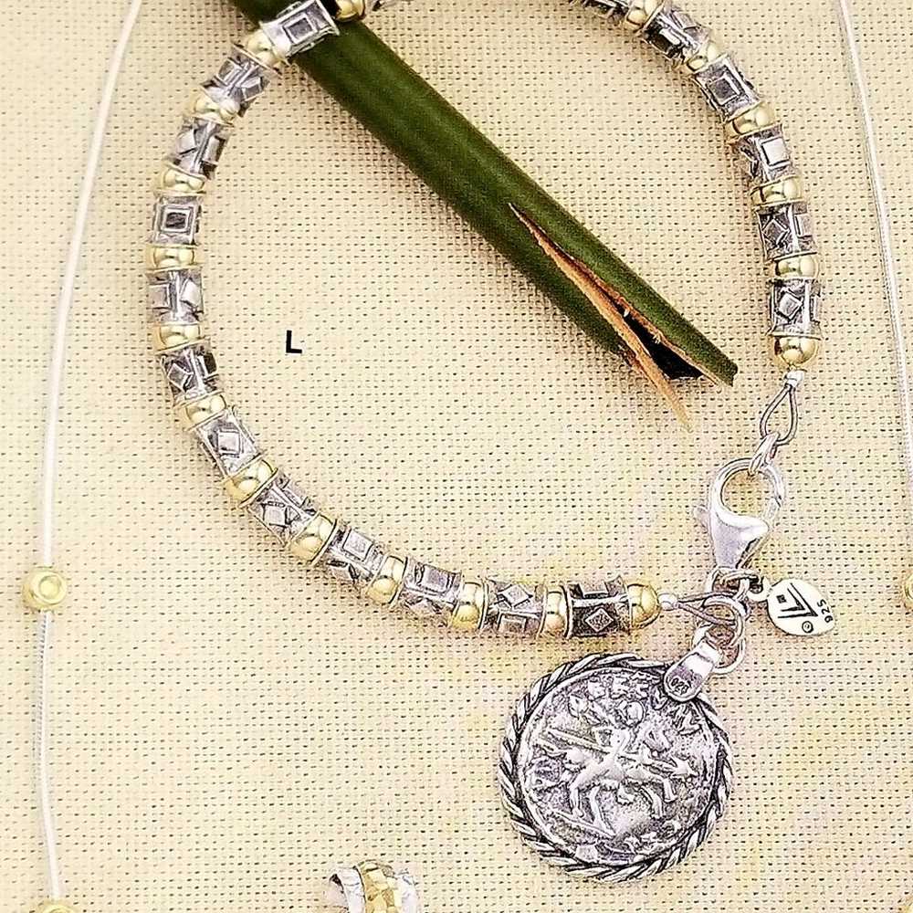 Silpada Sterling Silver & 14k Gold Coin Bracelet - image 8