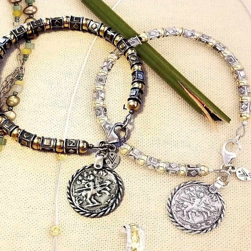 Silpada Sterling Silver & 14k Gold Coin Bracelet - image 9