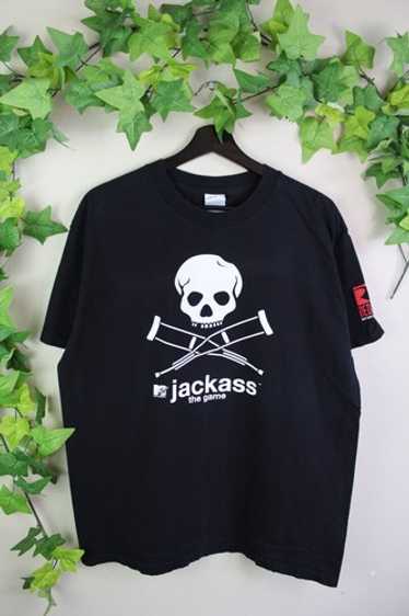 MTV/jackass/ジャッカス『ビンテージTシャツ』00s/2005/スカル MTV Jackass 2002-2005 Vintage Movie T Shirt Rare Raiders