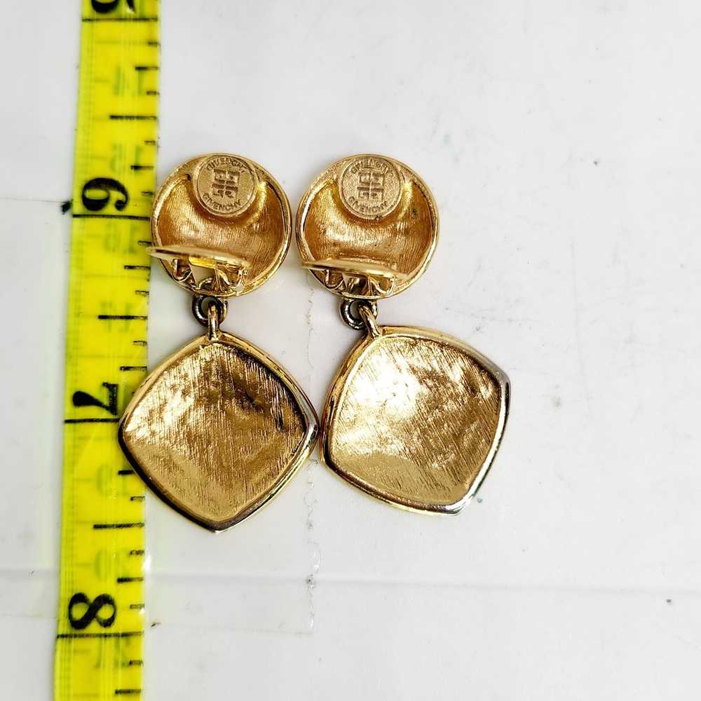 Vintage Givenchy Paris Clip on Earrings Gold Tone… - image 5