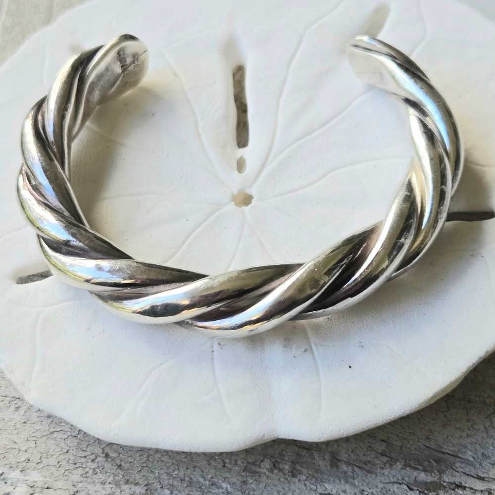 Sterling Silver Twist Cuff Bracelet - image 1