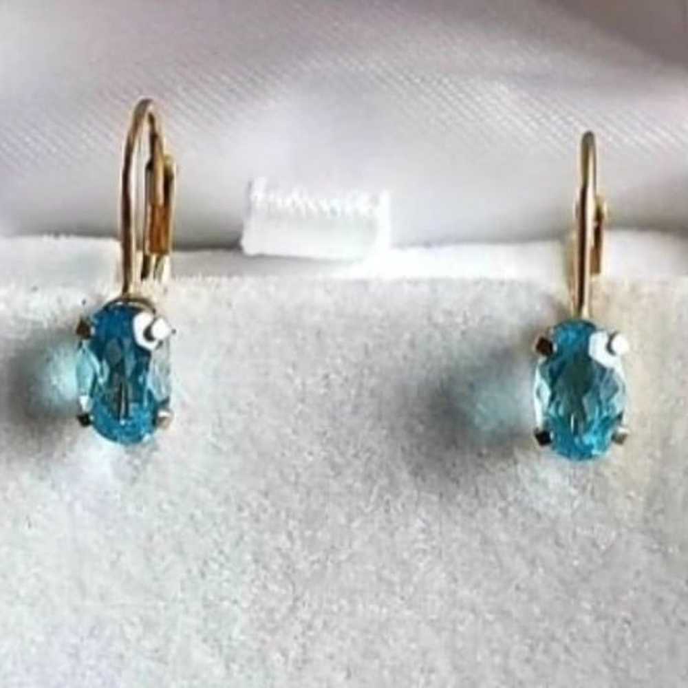 10K Gold Topaz Earrings - image 1