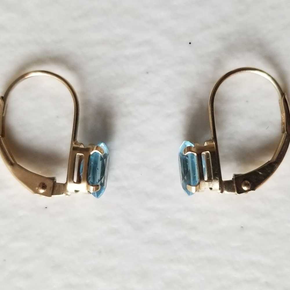 10K Gold Topaz Earrings - image 3