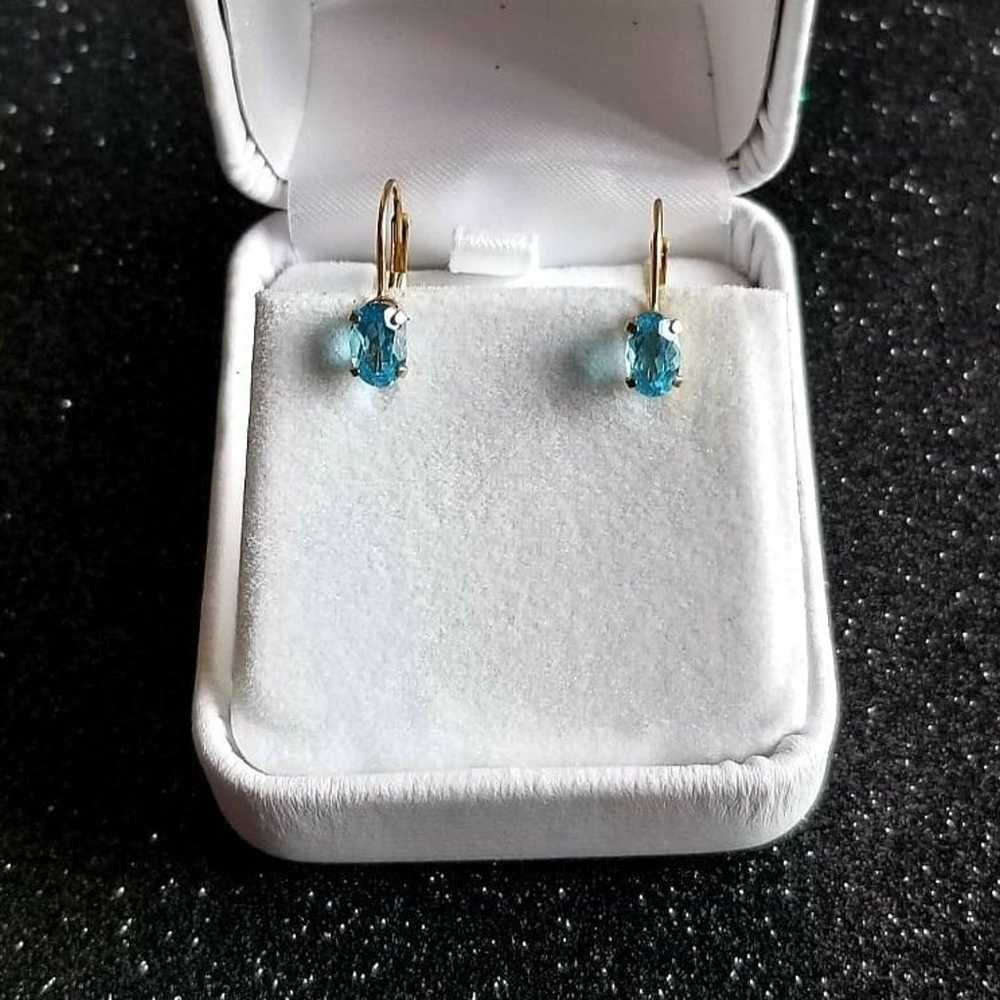 10K Gold Topaz Earrings - image 4