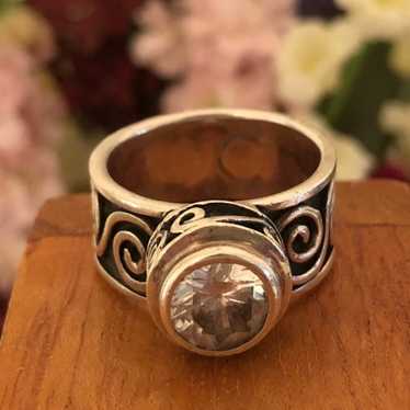 Silpada Sterling Silver CZ Scroll Ring