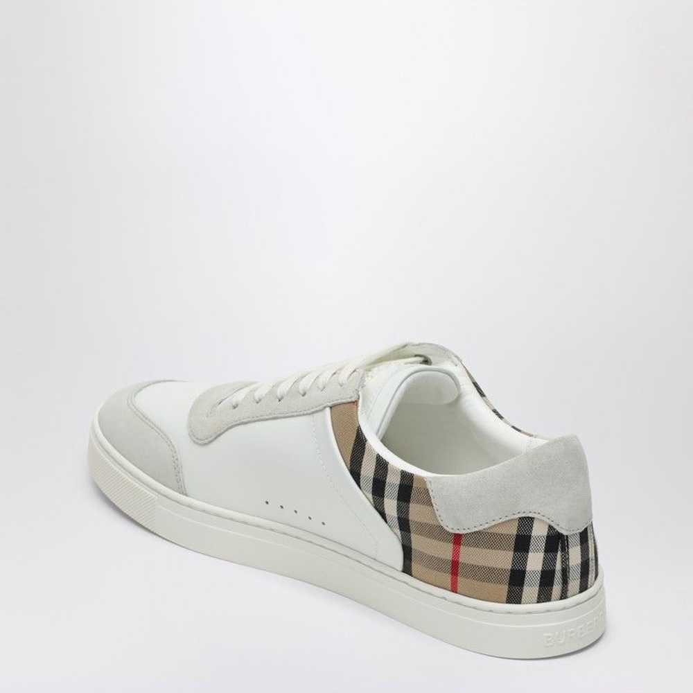 Burberry Burberry White And Check Leather Sneakers - image 2