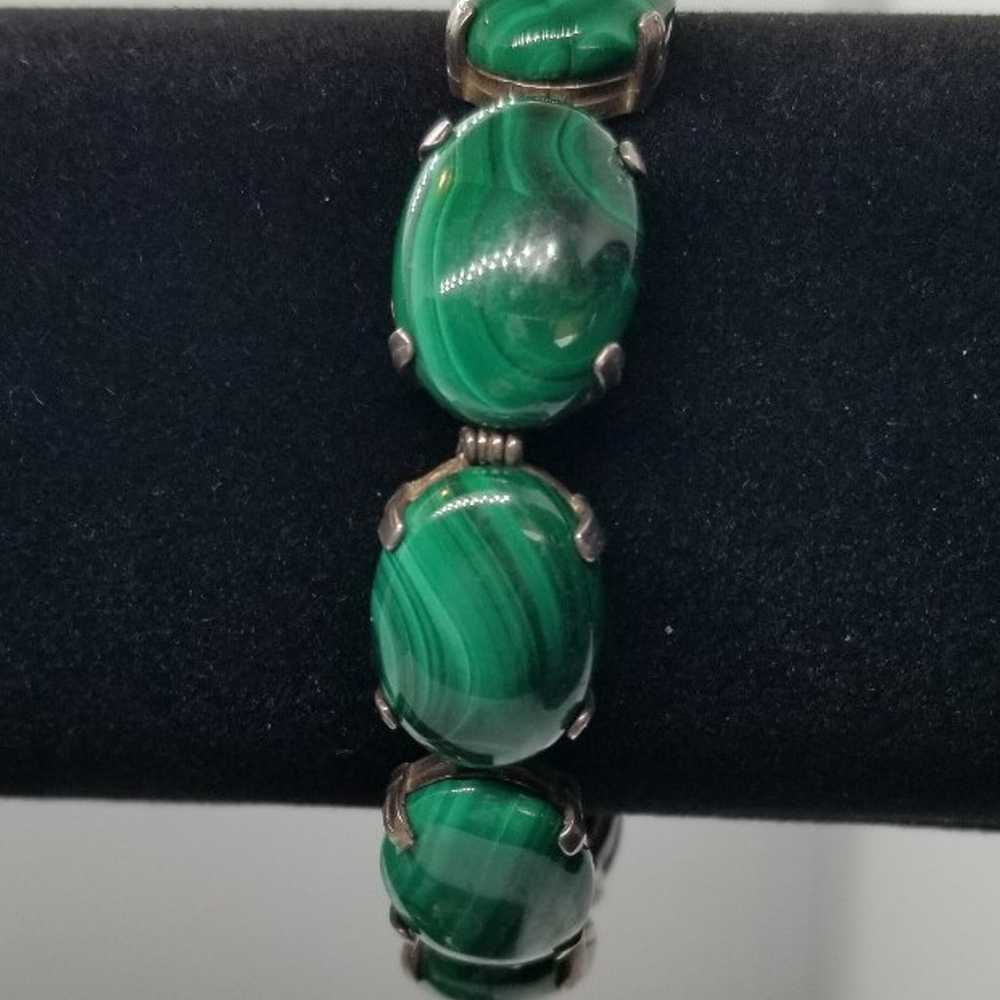 Sterling Silver and Malachite Jewelry Group - image 2