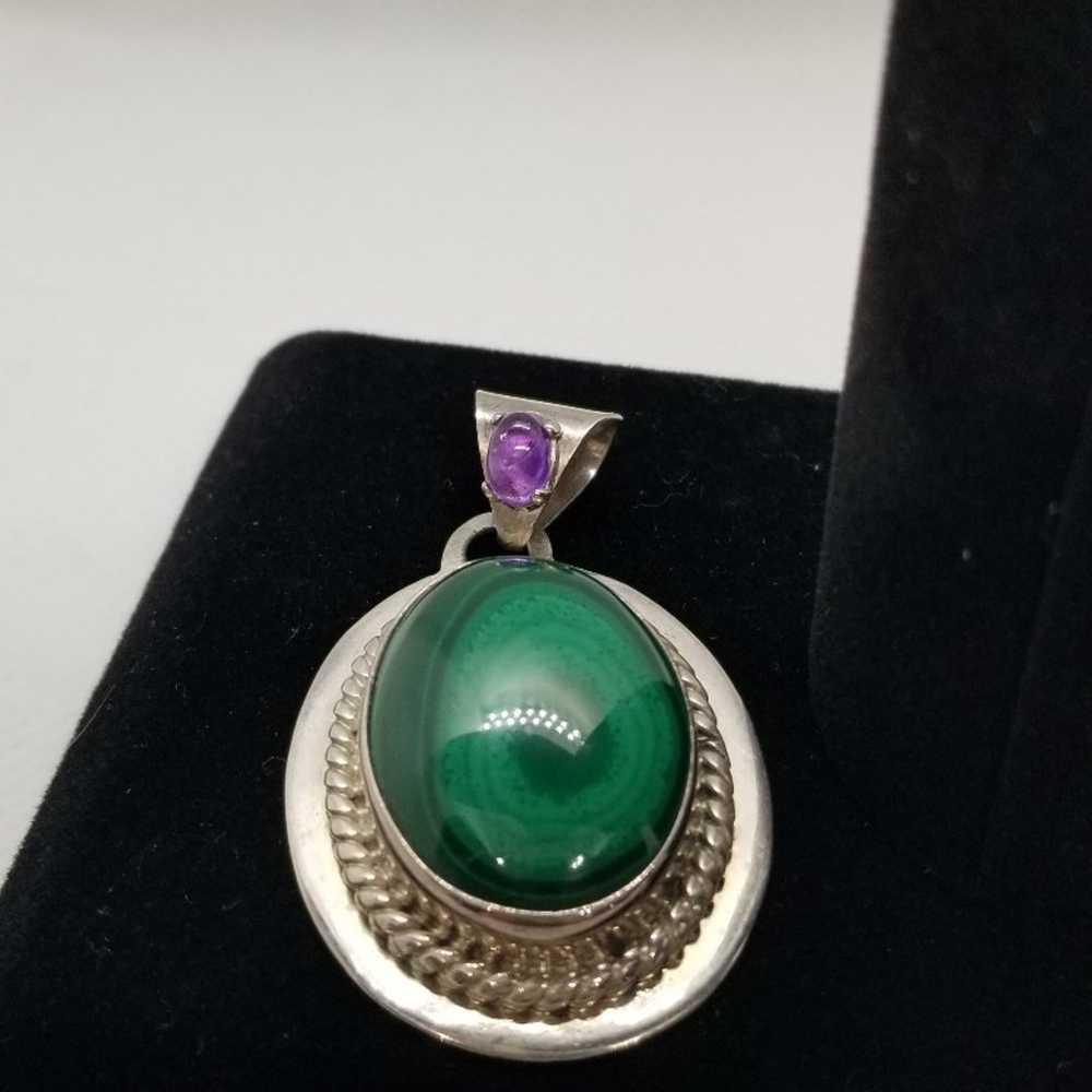 Sterling Silver and Malachite Jewelry Group - image 4