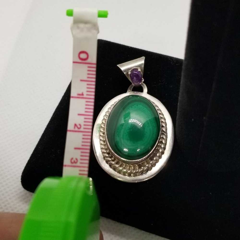 Sterling Silver and Malachite Jewelry Group - image 6