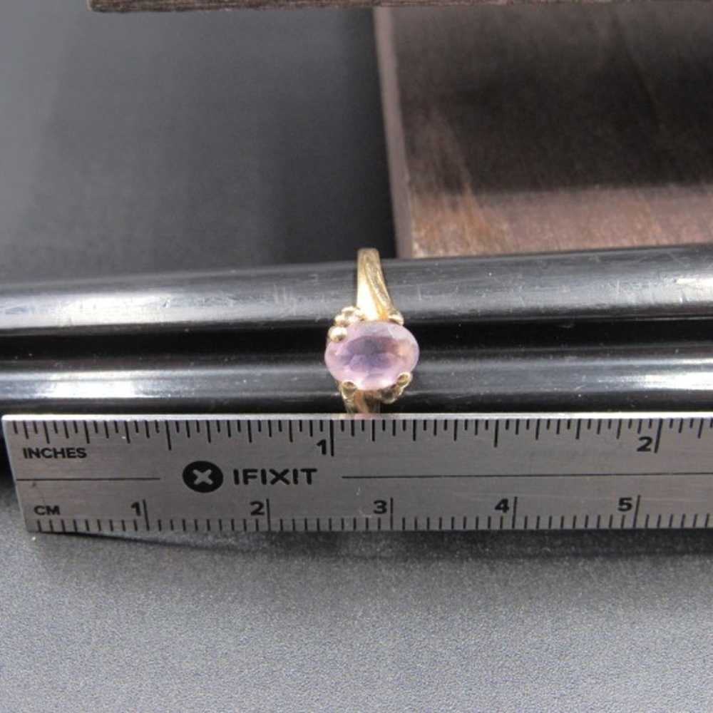 Size 5.25 10K Gold Cloudy Amethyst Ring - image 7