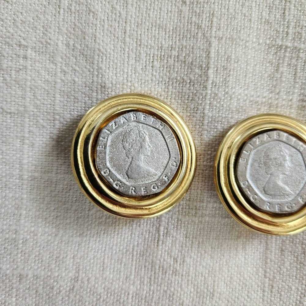 Elizabeth coin clip on earrings - image 1