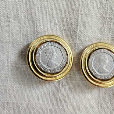 Elizabeth coin clip on earrings - image 1