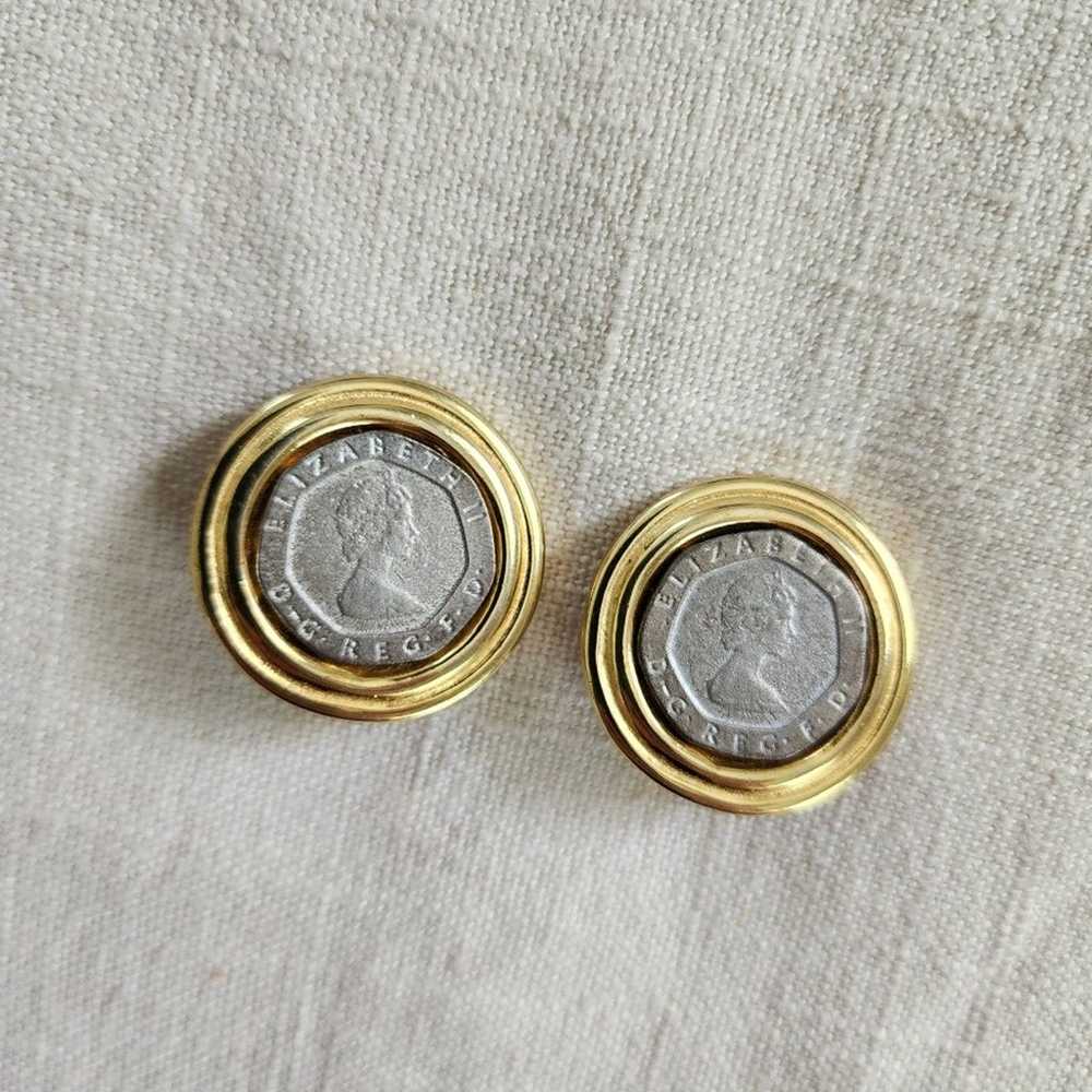 Elizabeth coin clip on earrings - image 2