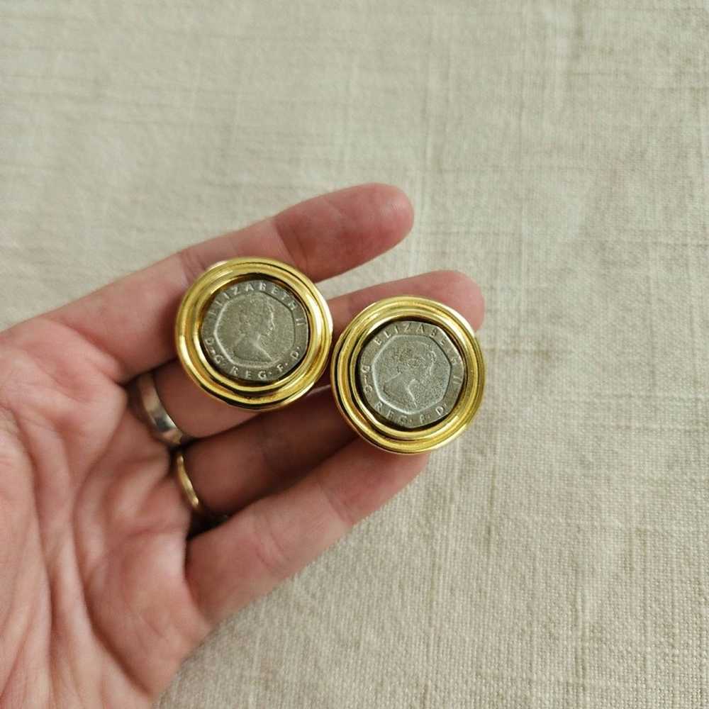 Elizabeth coin clip on earrings - image 4