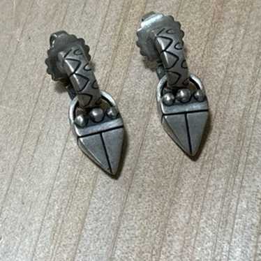 LISA JENKINS SIGNED 925 EARRINGS PIERCED POST STE… - image 1