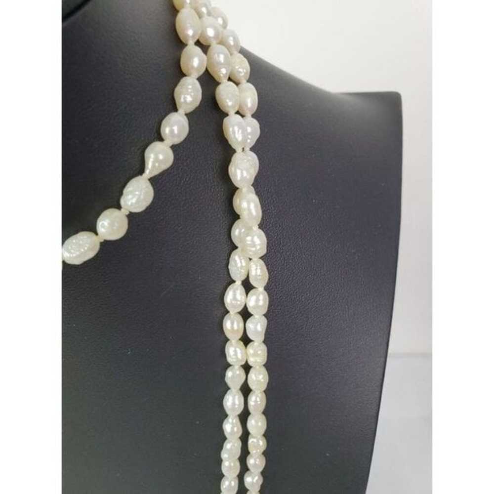 Vintage White Freshwater Pearl 36" Long‎ Endless … - image 4