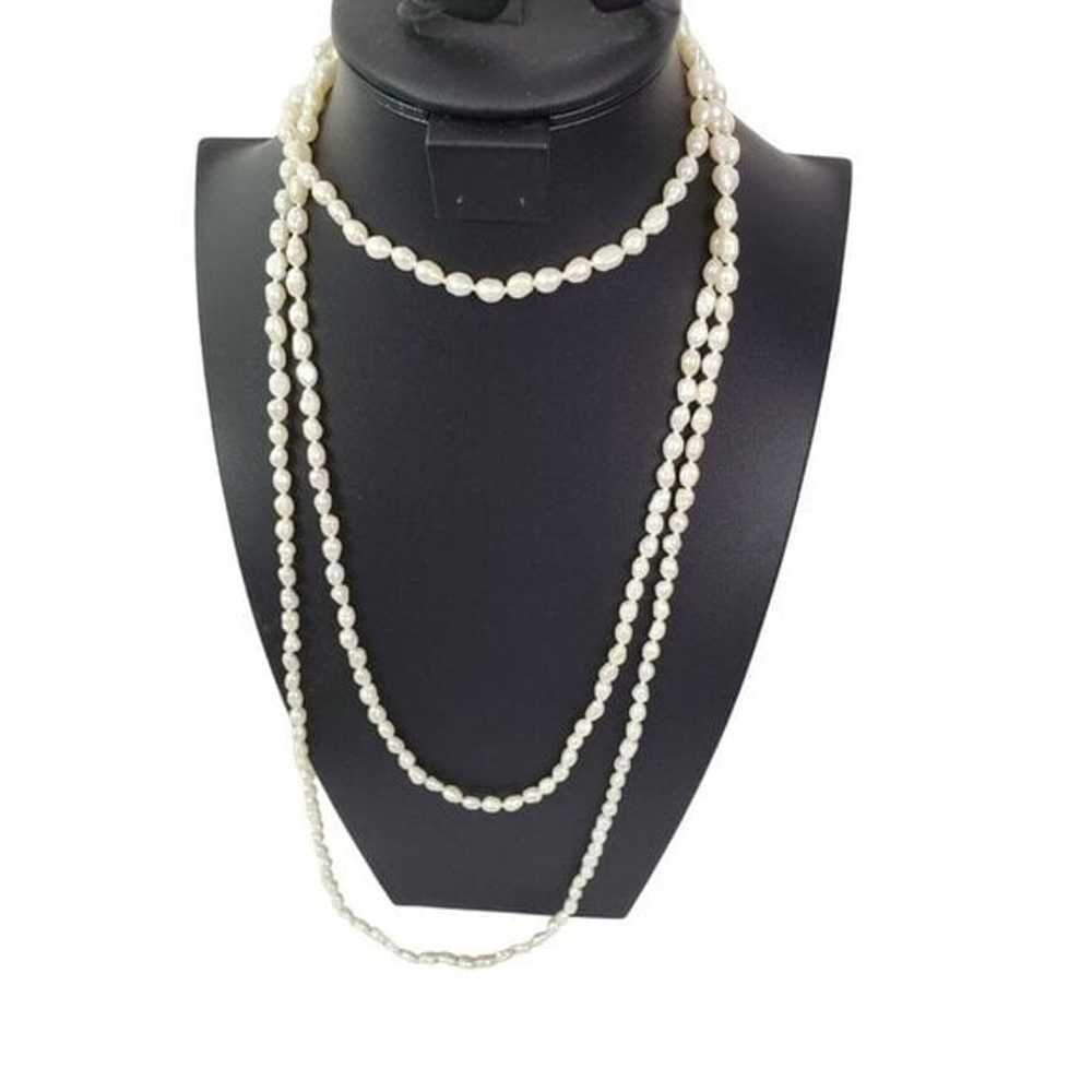 Vintage White Freshwater Pearl 36" Long‎ Endless … - image 5