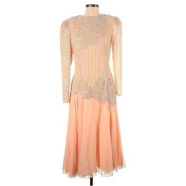 Vintage 80s Sylvia Ann Blush Pink Drop Waist Even… - image 1