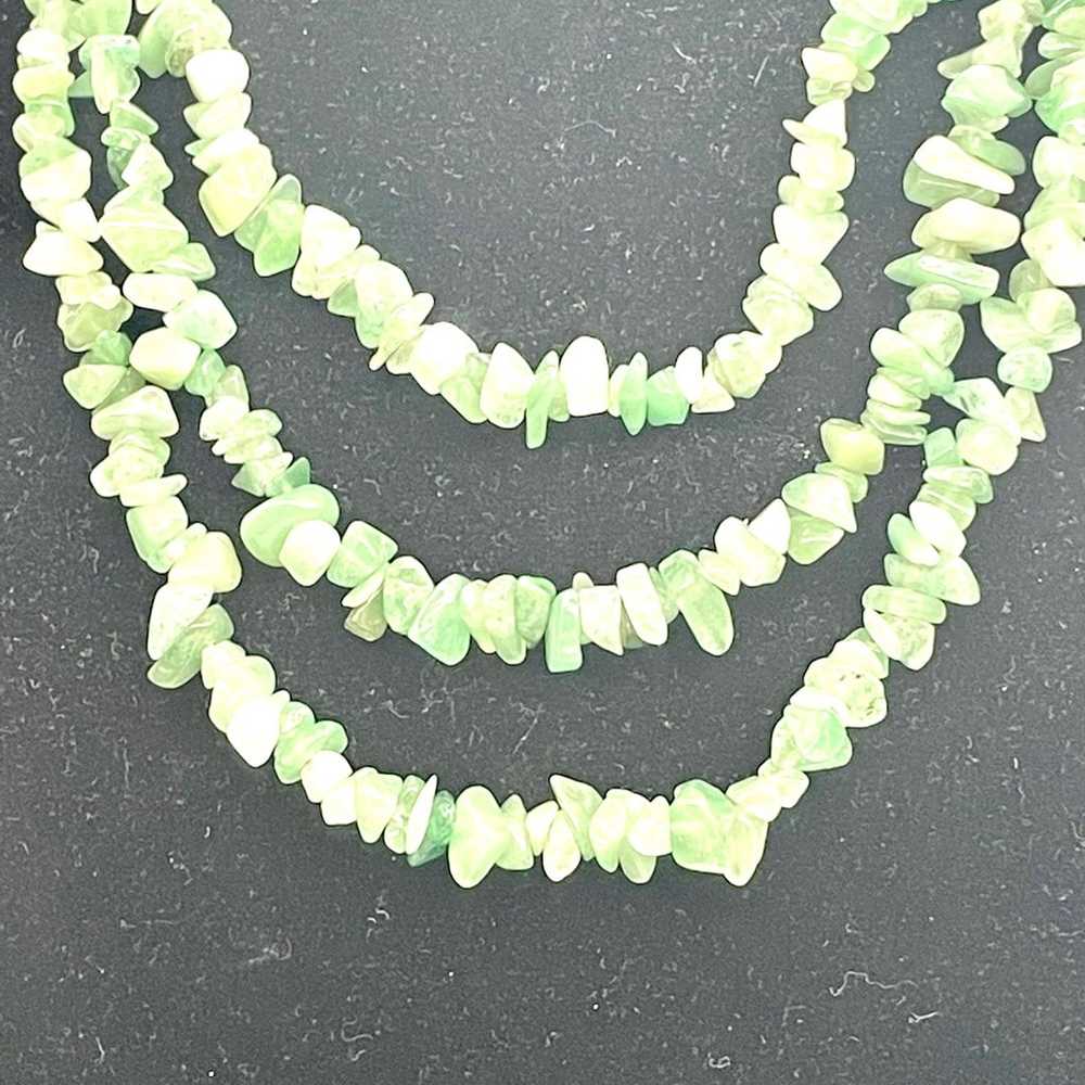 Vintage Jade Nugget Multistrand Necklace - image 4