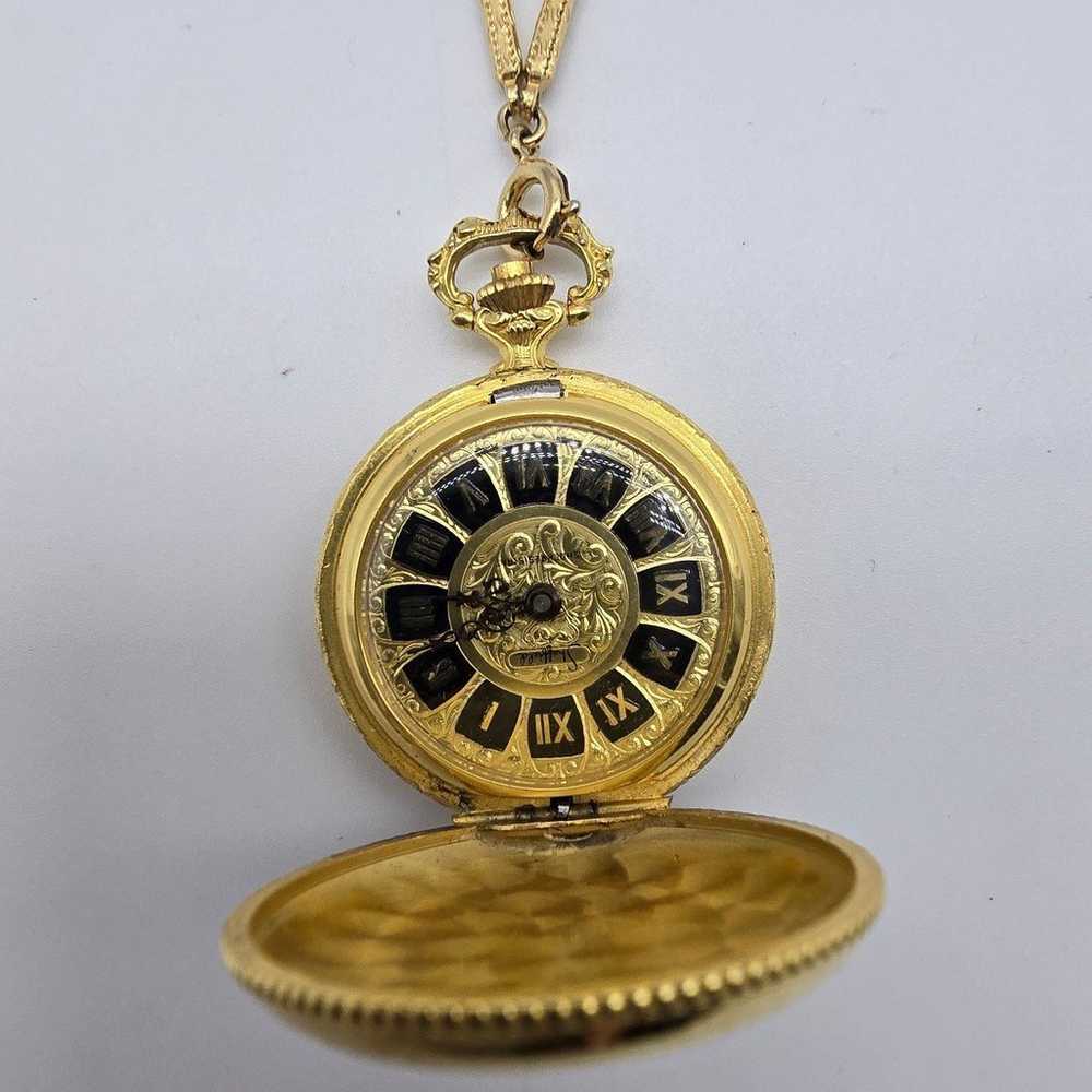 Sheffield Hand  Gold tone Cameo Case Watch Pendan… - image 2