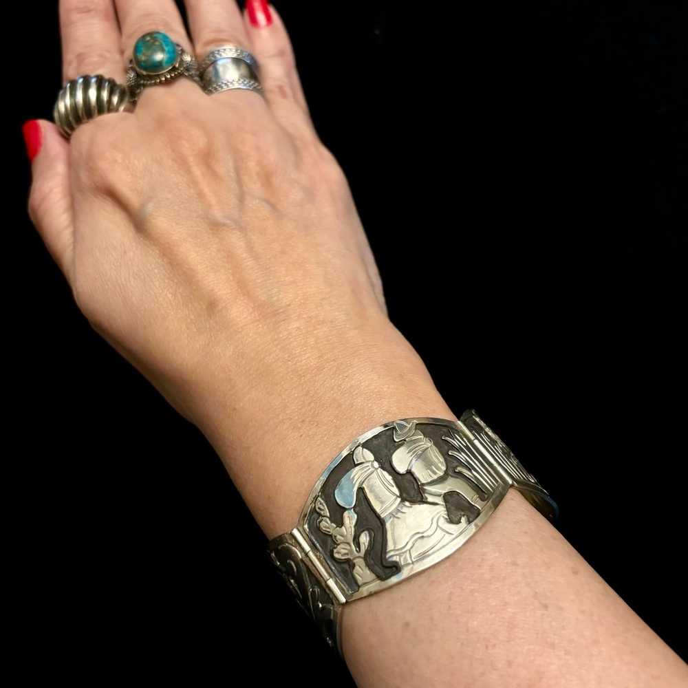 Vintage Sterling Silver 925 Storyteller Bracelet,… - image 2