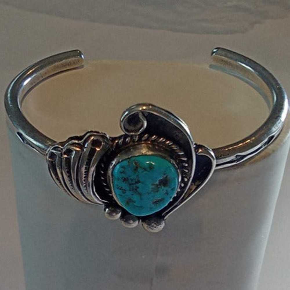 Vintage Turquoise Flower Bracelet - image 2