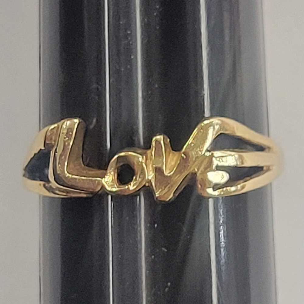 5 1/2 vintage 14k gold love ring - image 4