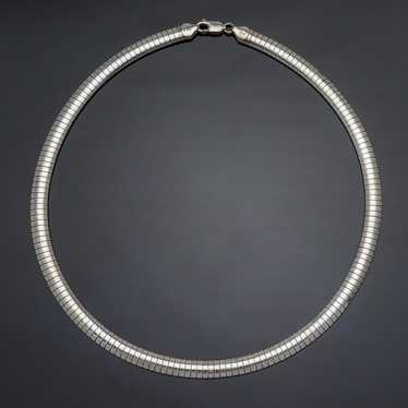 Vintage Italy Sterling Silver 925 7mm Omega Neckla