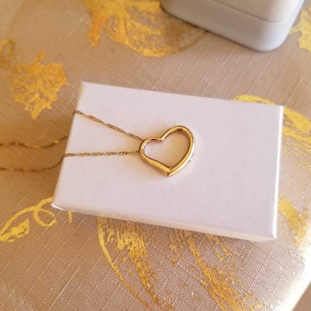 10K Gold Heart Necklace - image 2