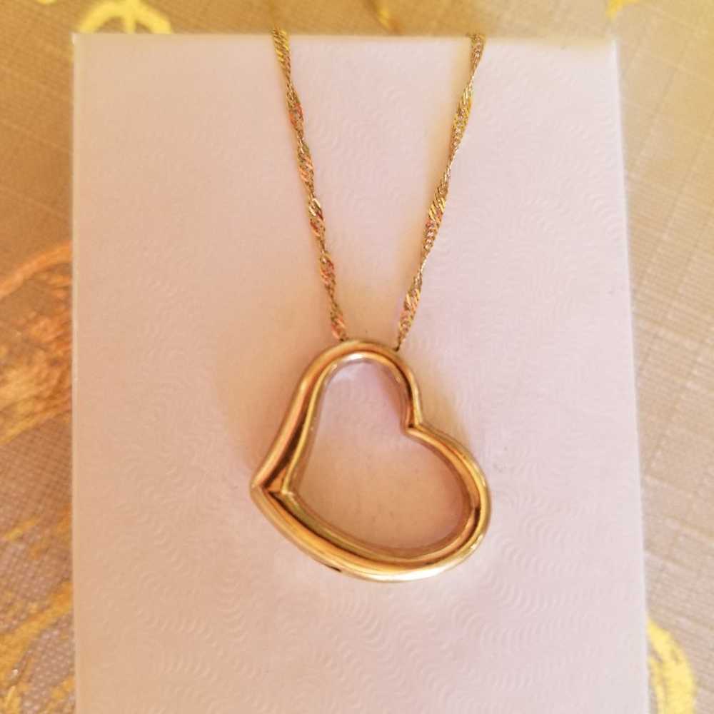 10K Gold Heart Necklace - image 5