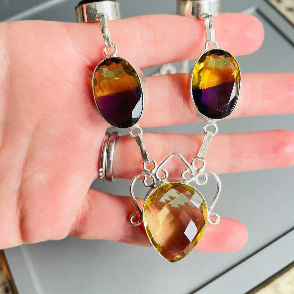 Ametrine Amethyst Citrine Crystals Sterling Silve… - image 4