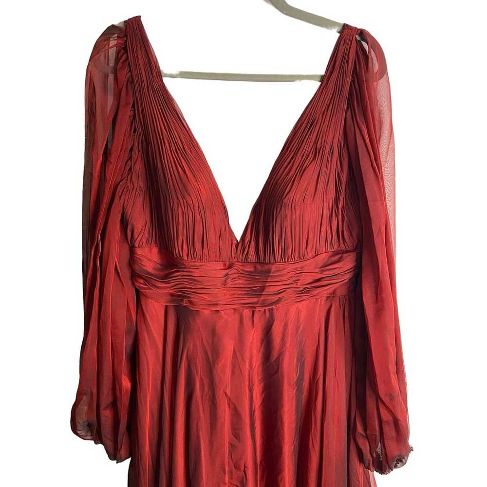 NWOT Mac Duggal Sheer Blouson Sleeve Surplice Gow… - image 7