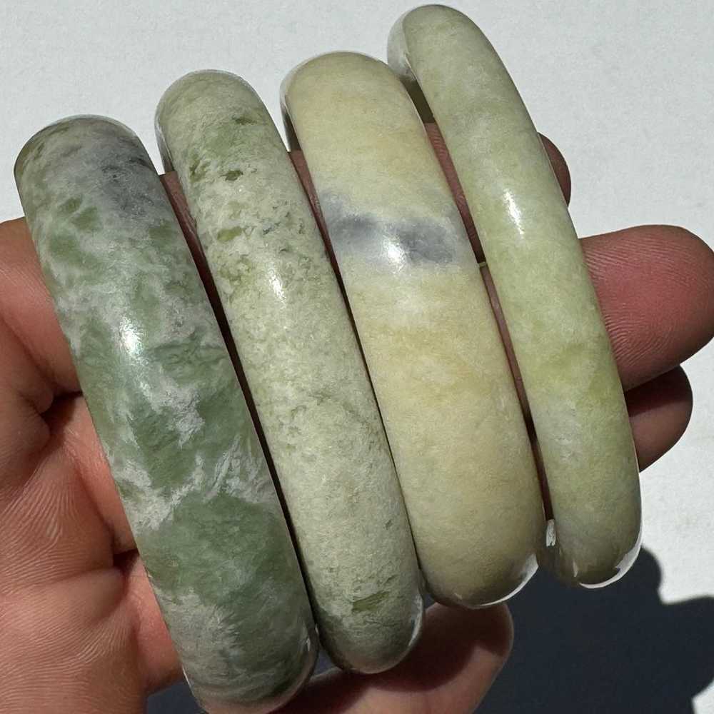 Vintage Jade Bangles - Lot of 4 - image 2