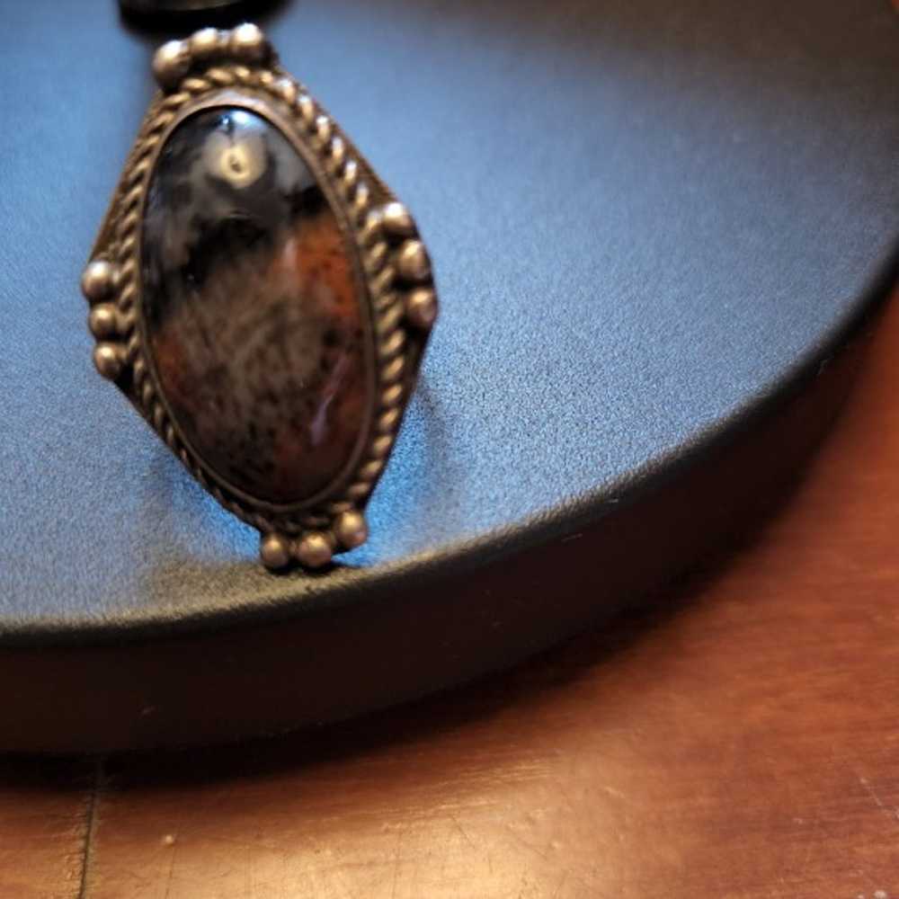 Vintage Native American Sterling Silver & Jasper … - image 1