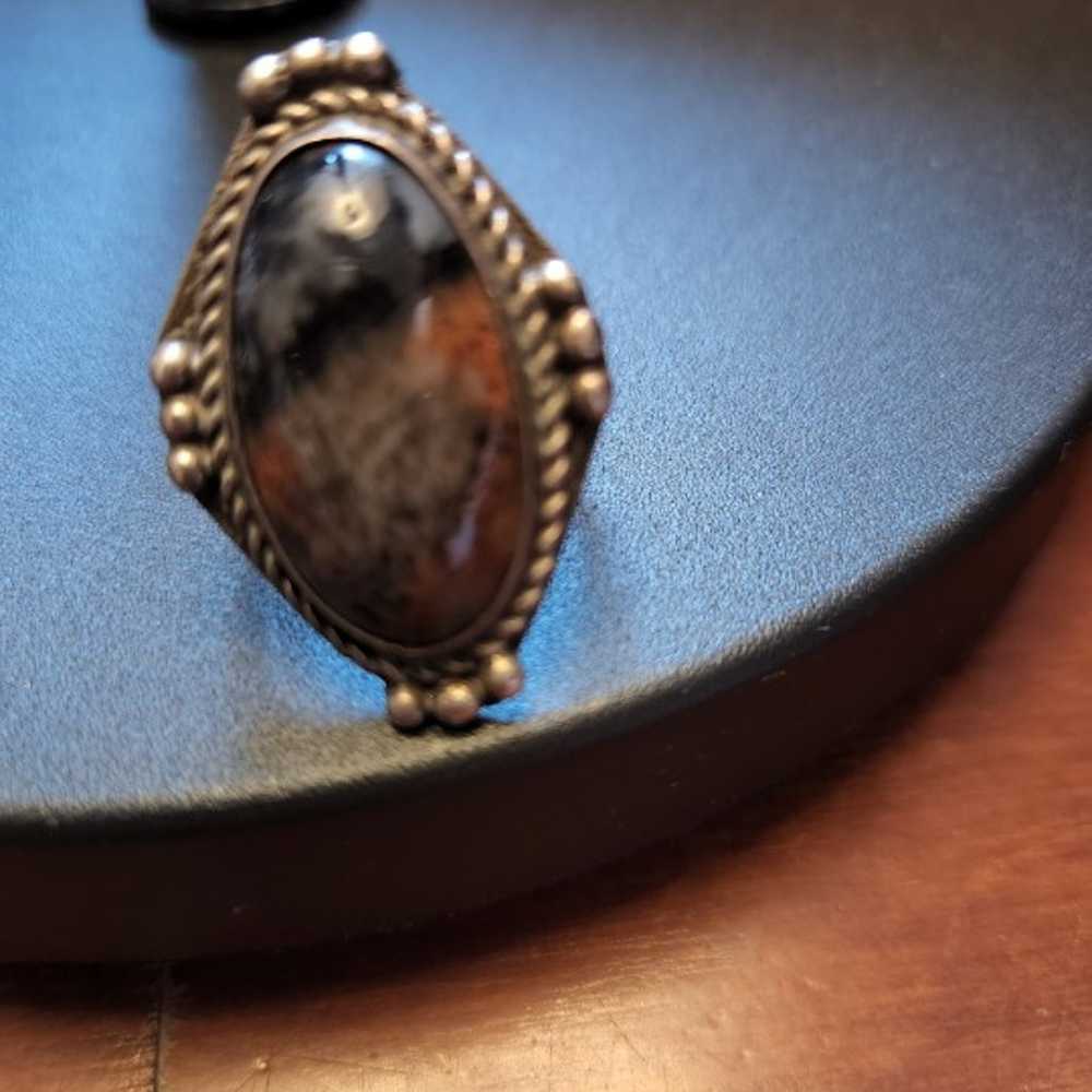 Vintage Native American Sterling Silver & Jasper … - image 2