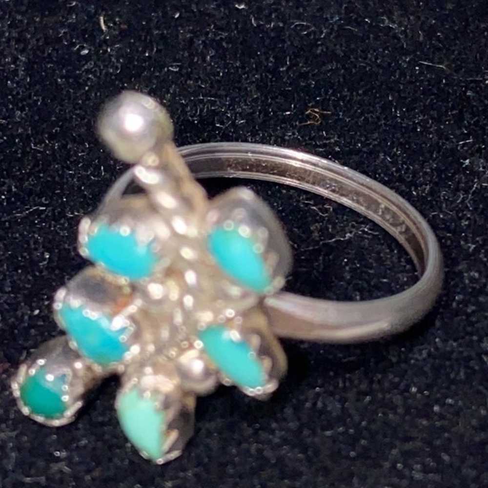 Ring Turquoise Size 5.5 Petit Point Possibly Nati… - image 12