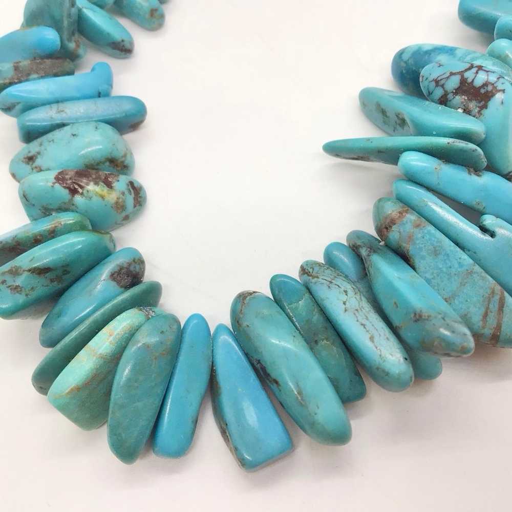 Vintage Large Nugget Chip Genuine Turquoise Bead … - image 7