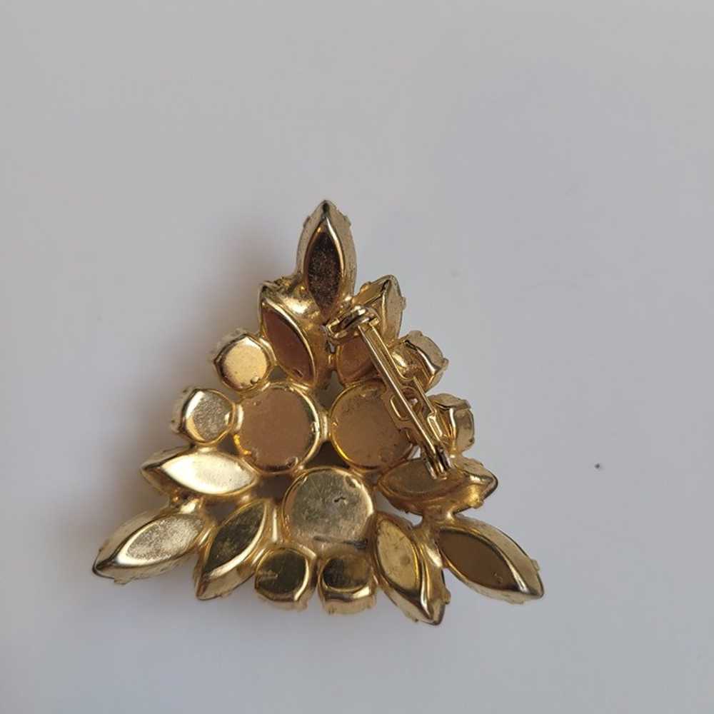 Vintage Brooch Pin Art Deco Acorn Gem Rhinestones… - image 4