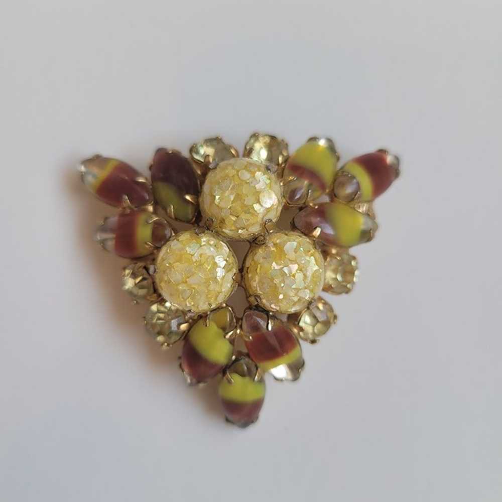 Vintage Brooch Pin Art Deco Acorn Gem Rhinestones… - image 5