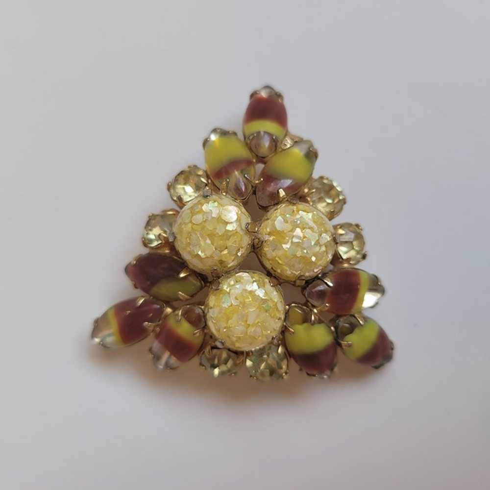 Vintage Brooch Pin Art Deco Acorn Gem Rhinestones… - image 6