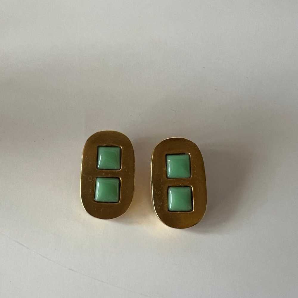 Vintag Pierre Cardin gold clip on earrings - image 2