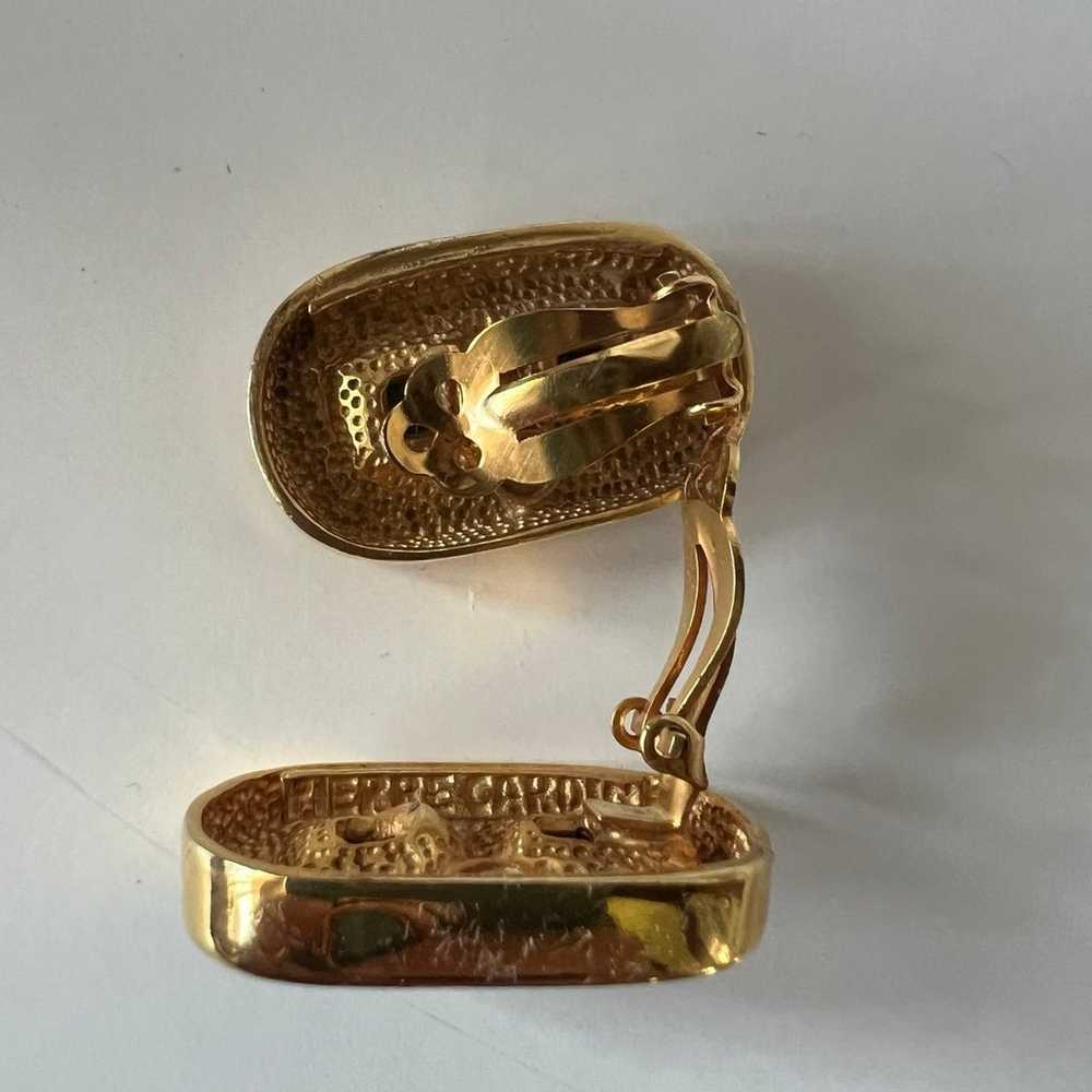 Vintag Pierre Cardin gold clip on earrings - image 4