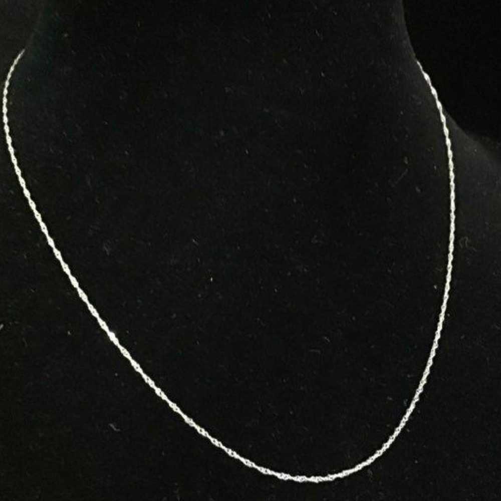 Vintage 10K White Gold, Cable Link Necklace 0.45g… - image 5