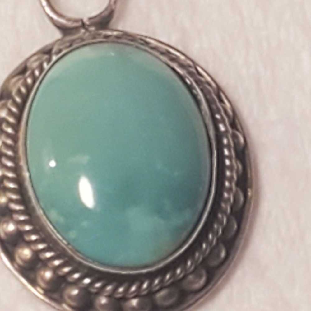 925 larimar cabochon pendant and 24 inch chain - image 5