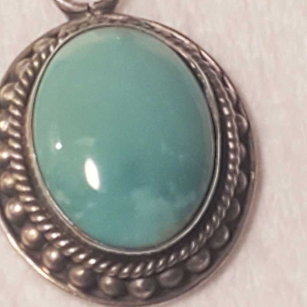 925 larimar cabochon pendant and 24 inch chain - image 6