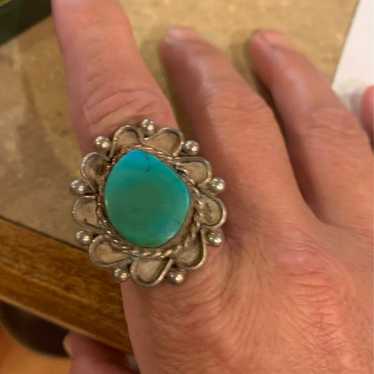 Turquoise Coral Petite Sterling Ring