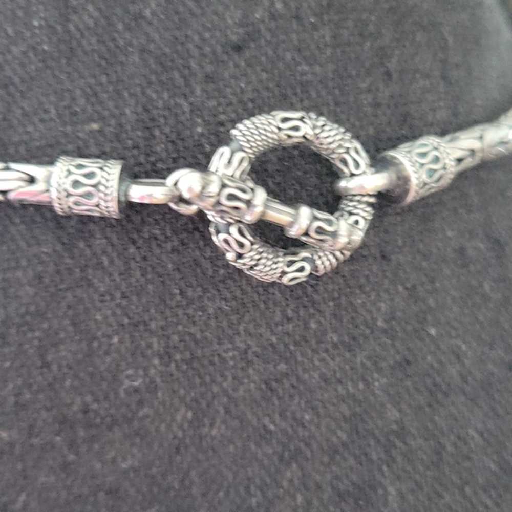 Sterling Silver Cross & Heavyweight Braided Toggl… - image 3