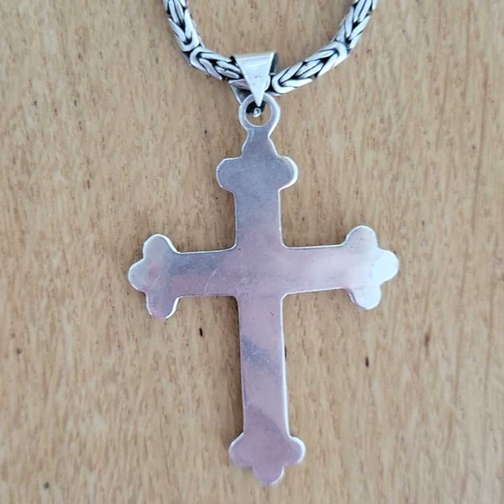 Sterling Silver Cross & Heavyweight Braided Toggl… - image 4