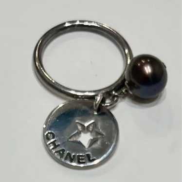 Chanel☆ Logo Ring Ring Pearl Star Coco Mark Logo V