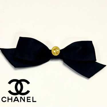 Excellent Condition☆ Chanel Ribbon Brooch Clover C